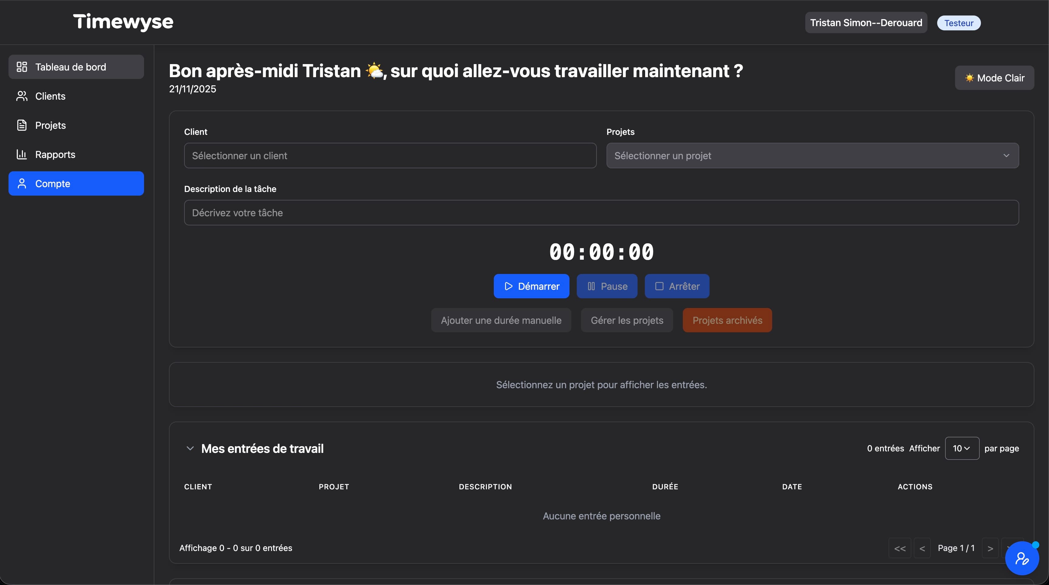 Image principale pour le projet Timewyse