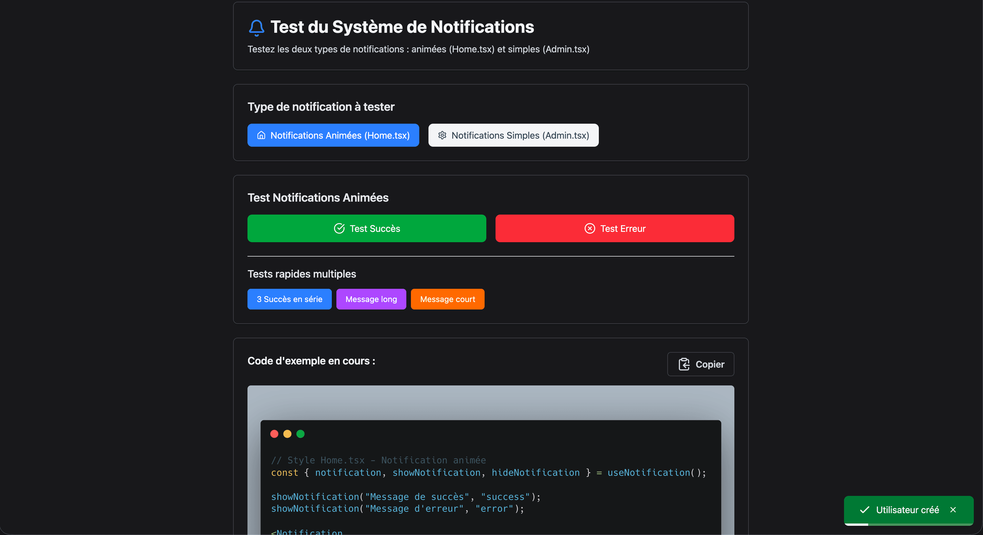 Image principale pour le projet Notifications-React